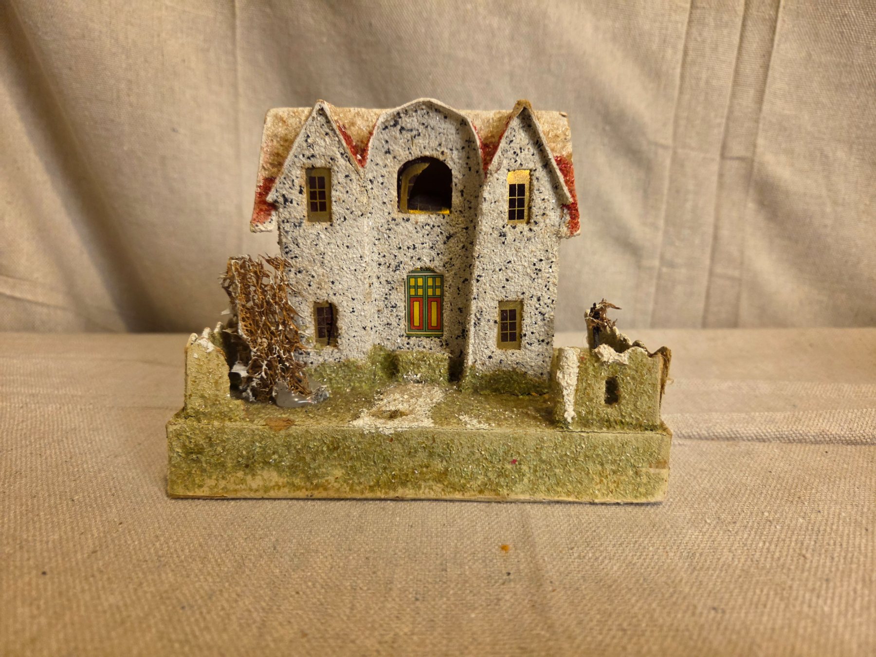 Vintage Christmas Putz House Paper Mache Collectible