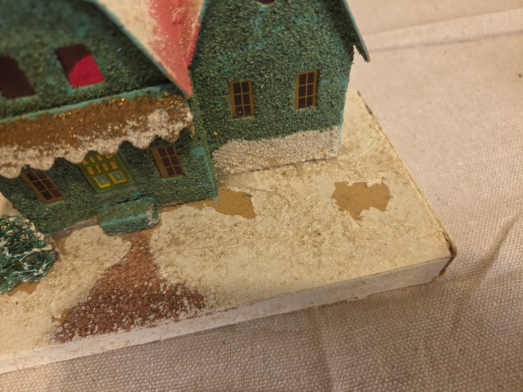 Vintage Japanese Putz House Christmas Village Paper Mache Cottage - Image 2
