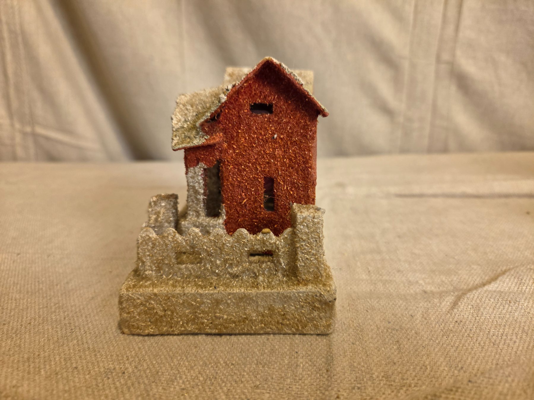Vintage Christmas Putz House Cardboard Glitter Japan Village Decor - Image 5