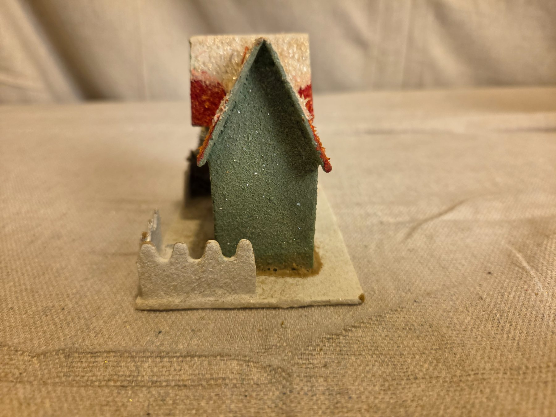Vintage Christmas Putz House with Mica Glitter Made in Occupied Japan - Image 3