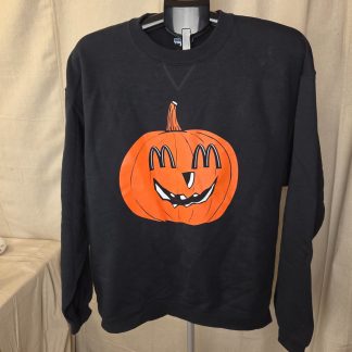 Jerzees Vintage Halloween Pumpkin Sweatshirt Large Black McDonald's