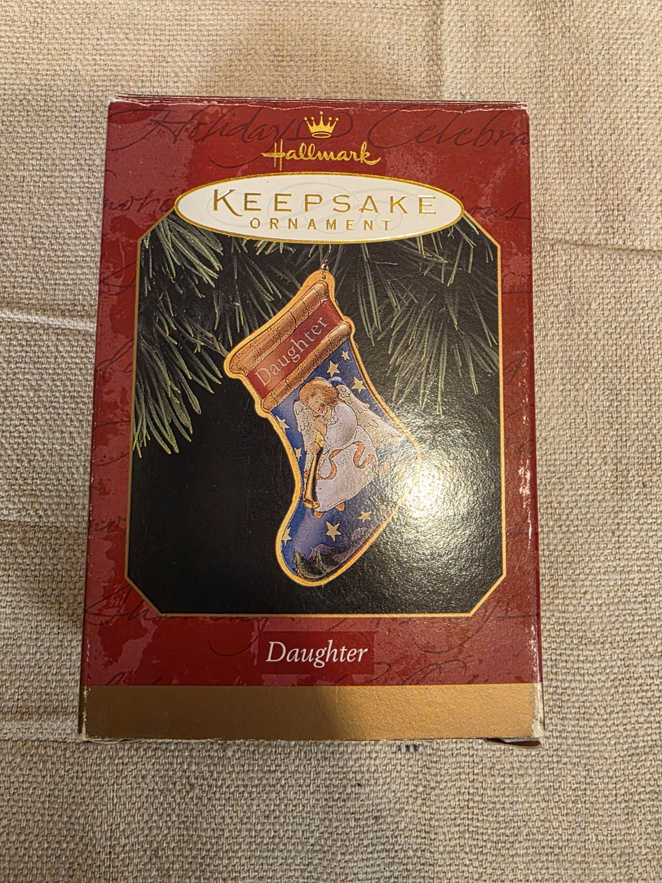 1997 Hallmark Keepsake Christmas Ornament Daughter Pressed Tin Stocking - Image 6