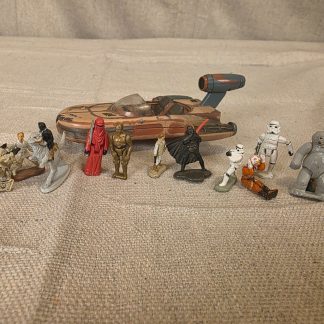 Vintage Star Wars Micro Machines Diecast Figures & Landspeeder Vehicle Lot
