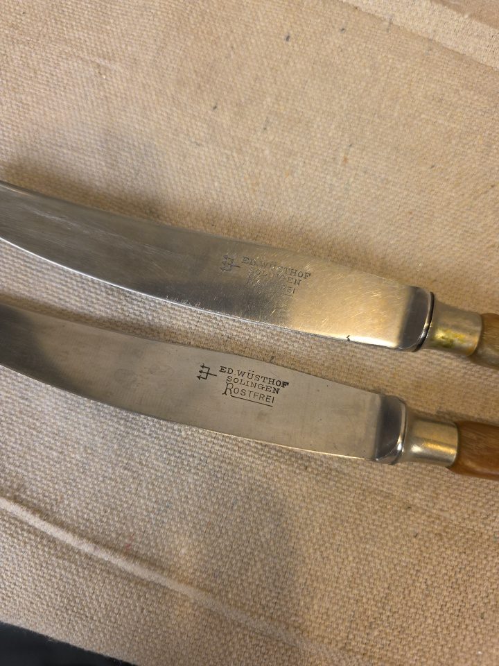Vintage Ed. Wüsthof Solingen Rostfrei Stainless Steel Butter Knives Set
