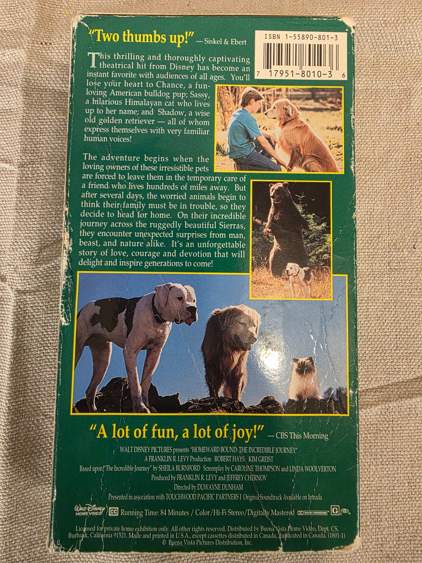 Homeward Bound The Incredible Journey Walt Disney VHS Movie Tape - Image 4