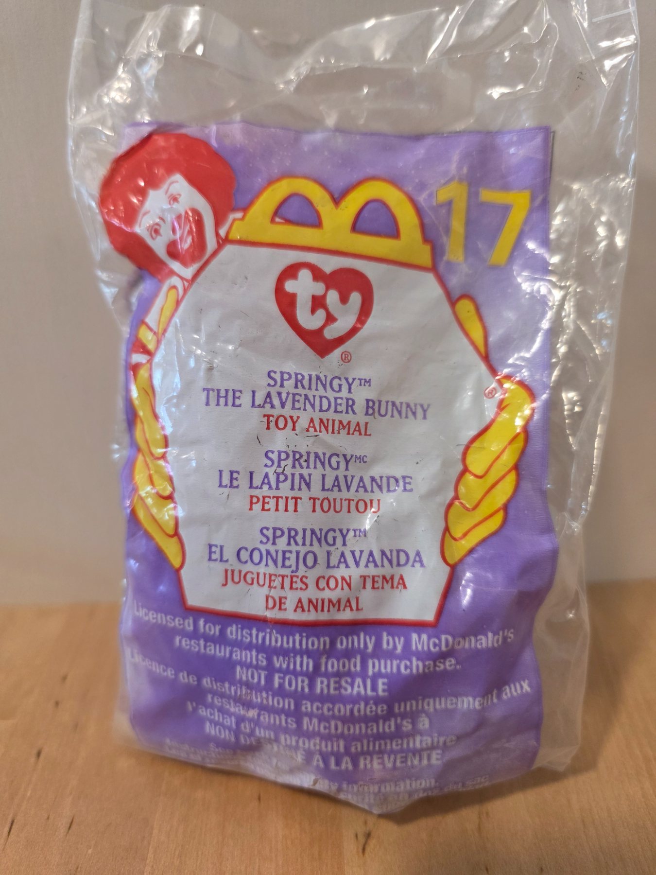Ty Springy The Lavender Bunny McDonald's 2000 Happy Meal Toy #17