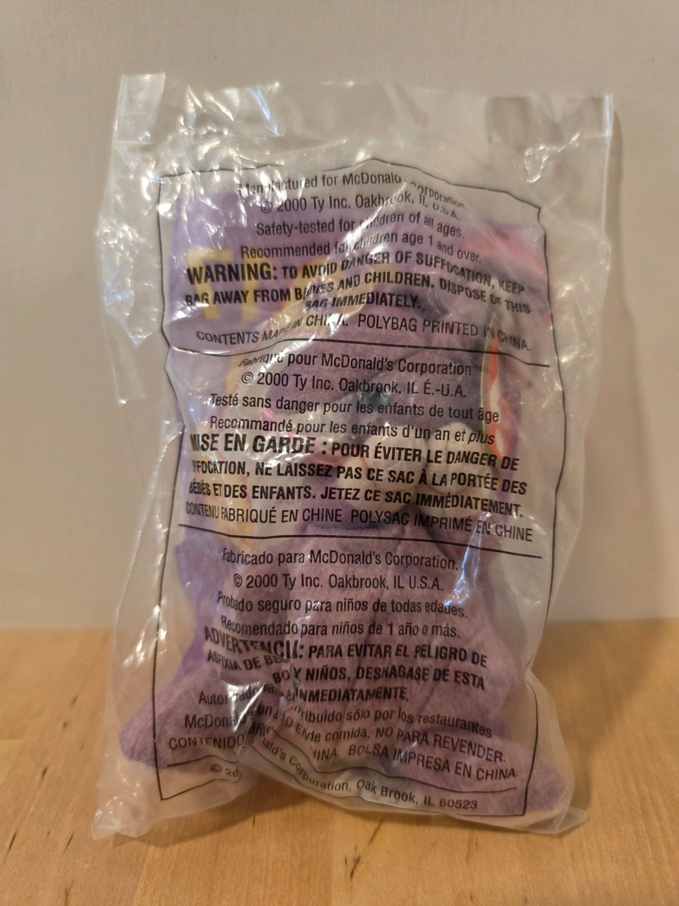 Ty Springy The Lavender Bunny McDonald's 2000 Happy Meal Toy #17 - Image 2