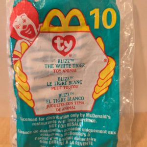 Ty Beanie Babies Blizz The White Tiger #10 McDonald's 2000 Toy Animal