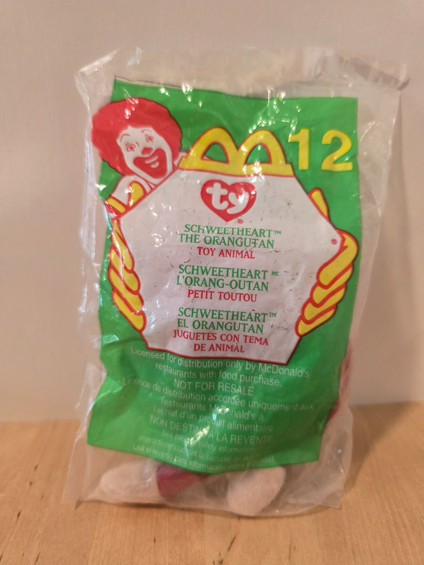 TY McDonald's Teenie Beanie #12 Schweetheart The Orangutan 2000