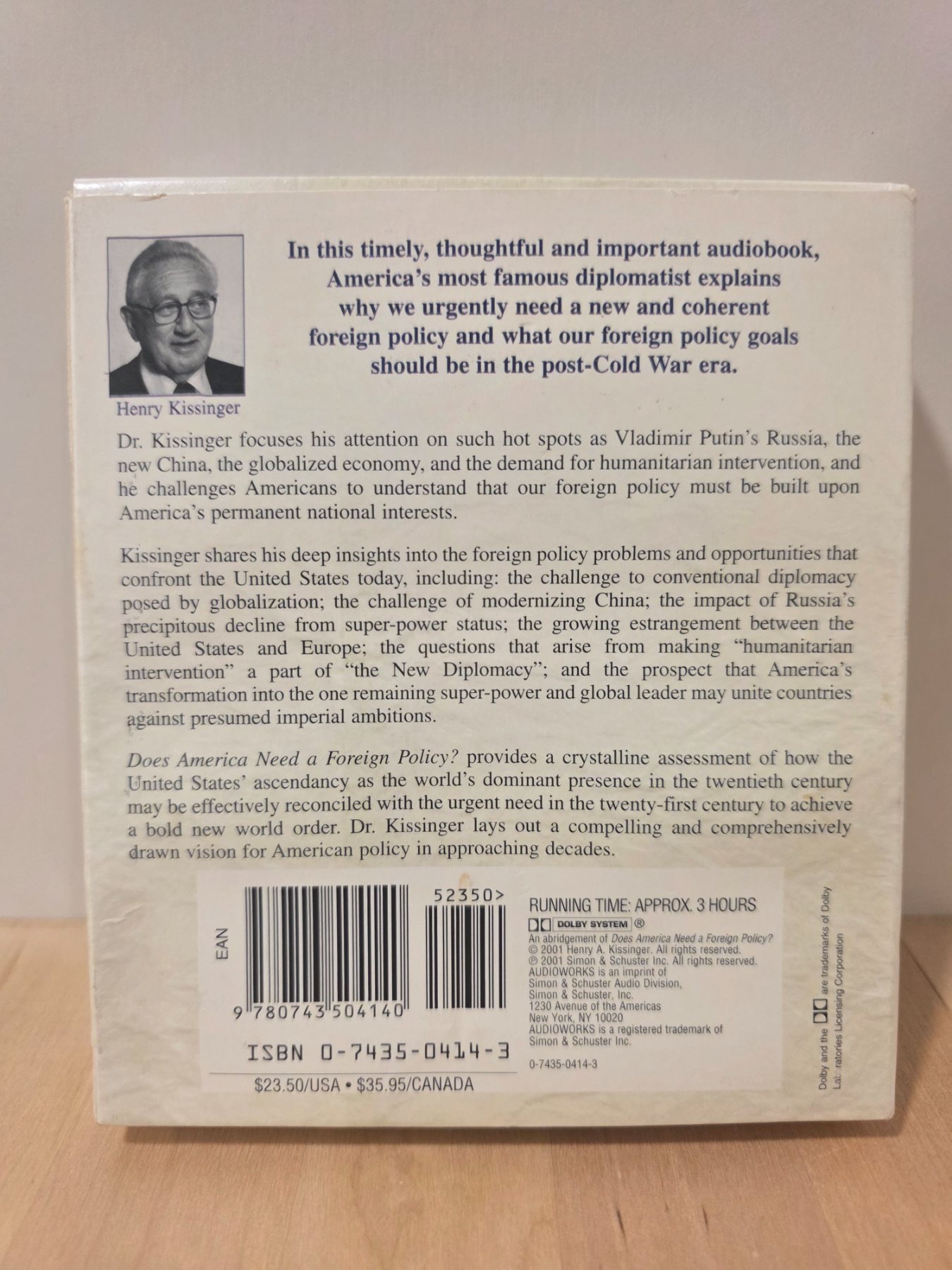 Henry Kissinger Does America Need a Foreign Policy? Audiobook 3 CDs - Image 2