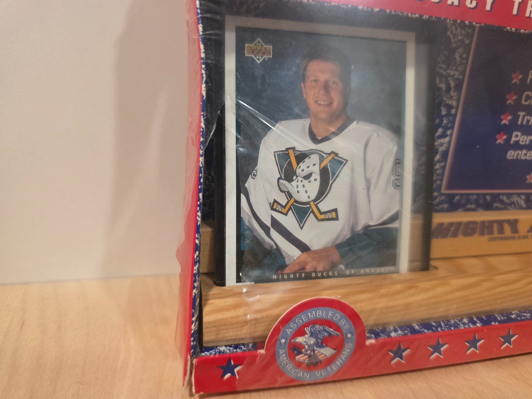 Legacy Trophies Collection Mighty Ducks Sports Card Holder with Wood Base - Image 2