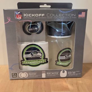 NFL Seattle Seahawks Kickoff Collection 3 Piece Baby Gift Set Bottle Pacifier Bi