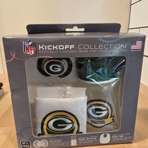 NFL Green Bay Packers Kickoff Collection 3pc Baby Gift Set Bottle Bib Pacifier