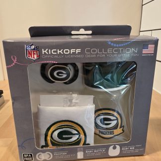 NFL Green Bay Packers Kickoff Collection 3pc Baby Gift Set Bottle Bib Pacifier
