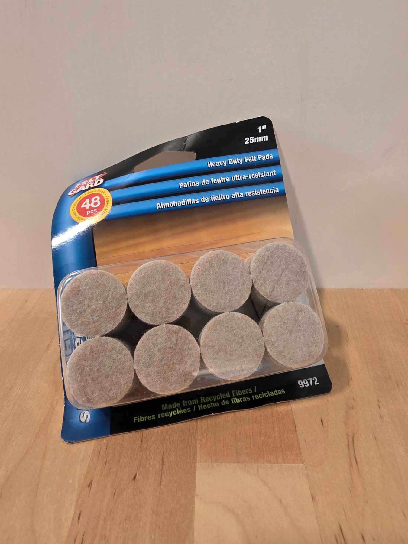 Felt Gard 1" Heavy Duty Felt Pads 48 Pieces 25mm Protect Hard Surfaces
