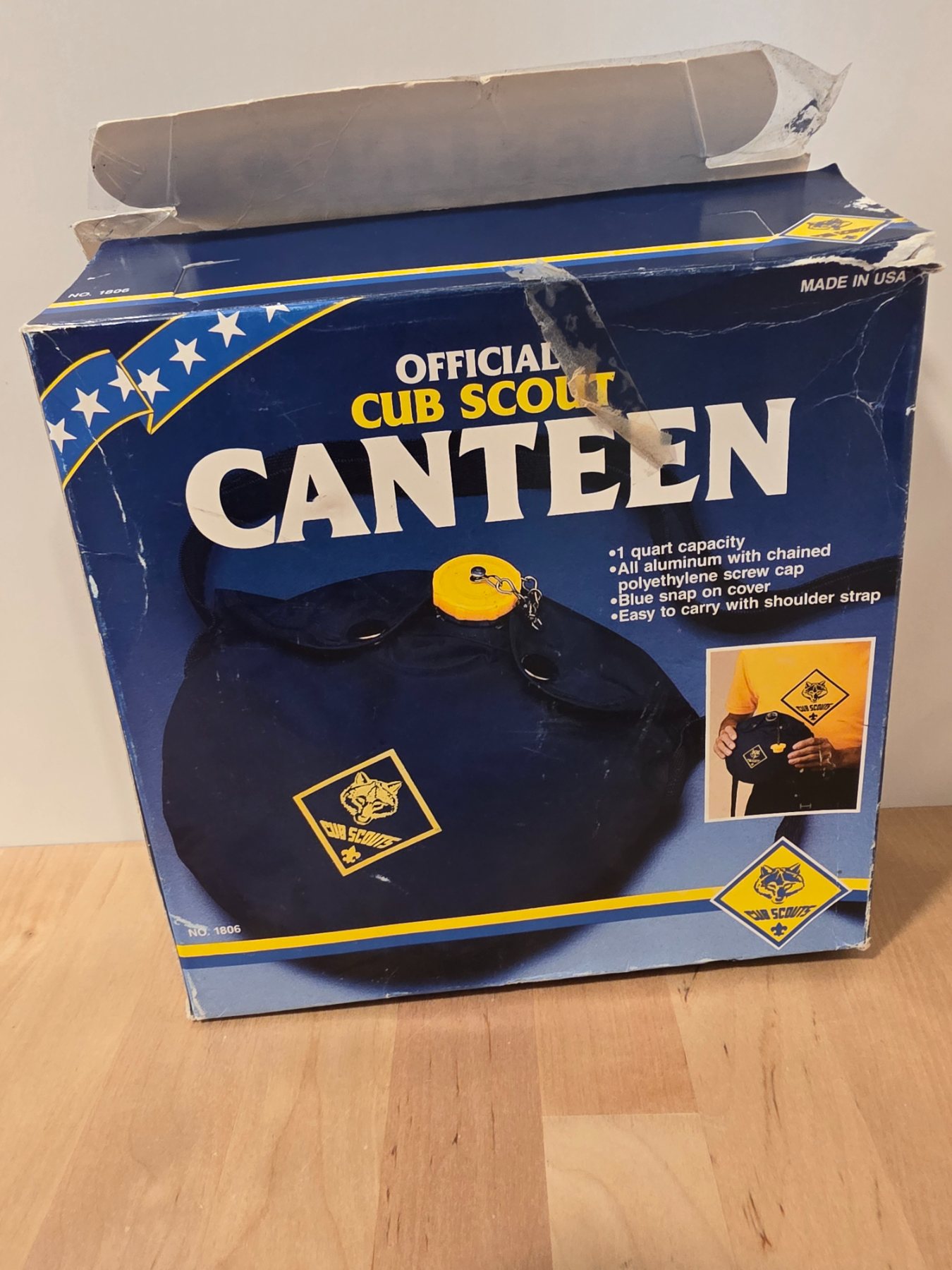 Vintage Official Cub Scout Canteen Blue Boy Scouts Camping Gear - Image 4