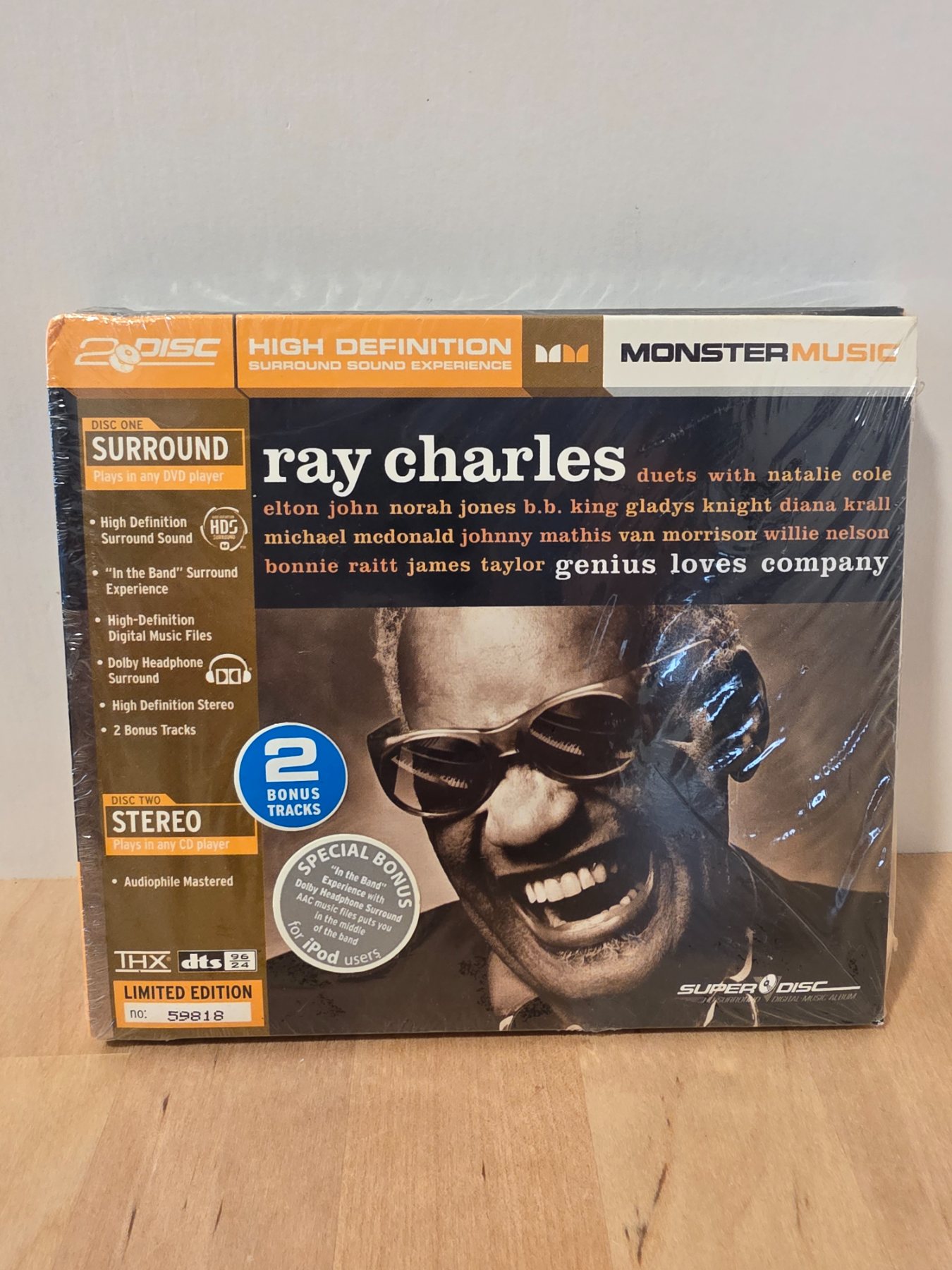 Ray Charles Genius Loves Company 2 Disc CD DVD Monster Music SuperDisc