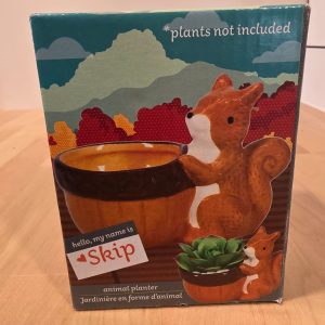 Skip Squirrel Animal Planter Ceramic Pot Garden Decor