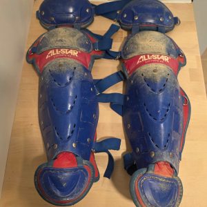 All Star LG79PS Catcher's Leg Guards Size 7-9 Blue Red