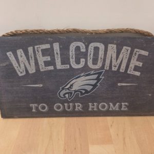 Philadelphia Eagles Welcome To Our Home Wood Sign 12x5.75 Wall Decor