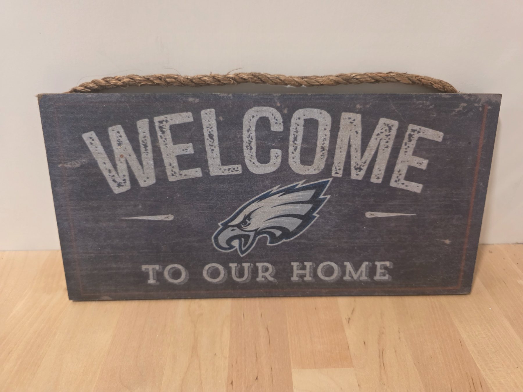 Philadelphia Eagles Welcome To Our Home Wood Sign 12x5.75 Wall Decor