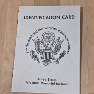United States Holocaust Memorial Museum Identification Card Vintage
