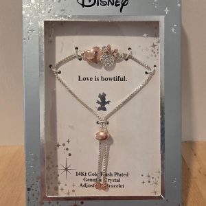 Disney Minnie Mouse Love Is Bowtiful Crystal Adjustable Bolo Bracelet