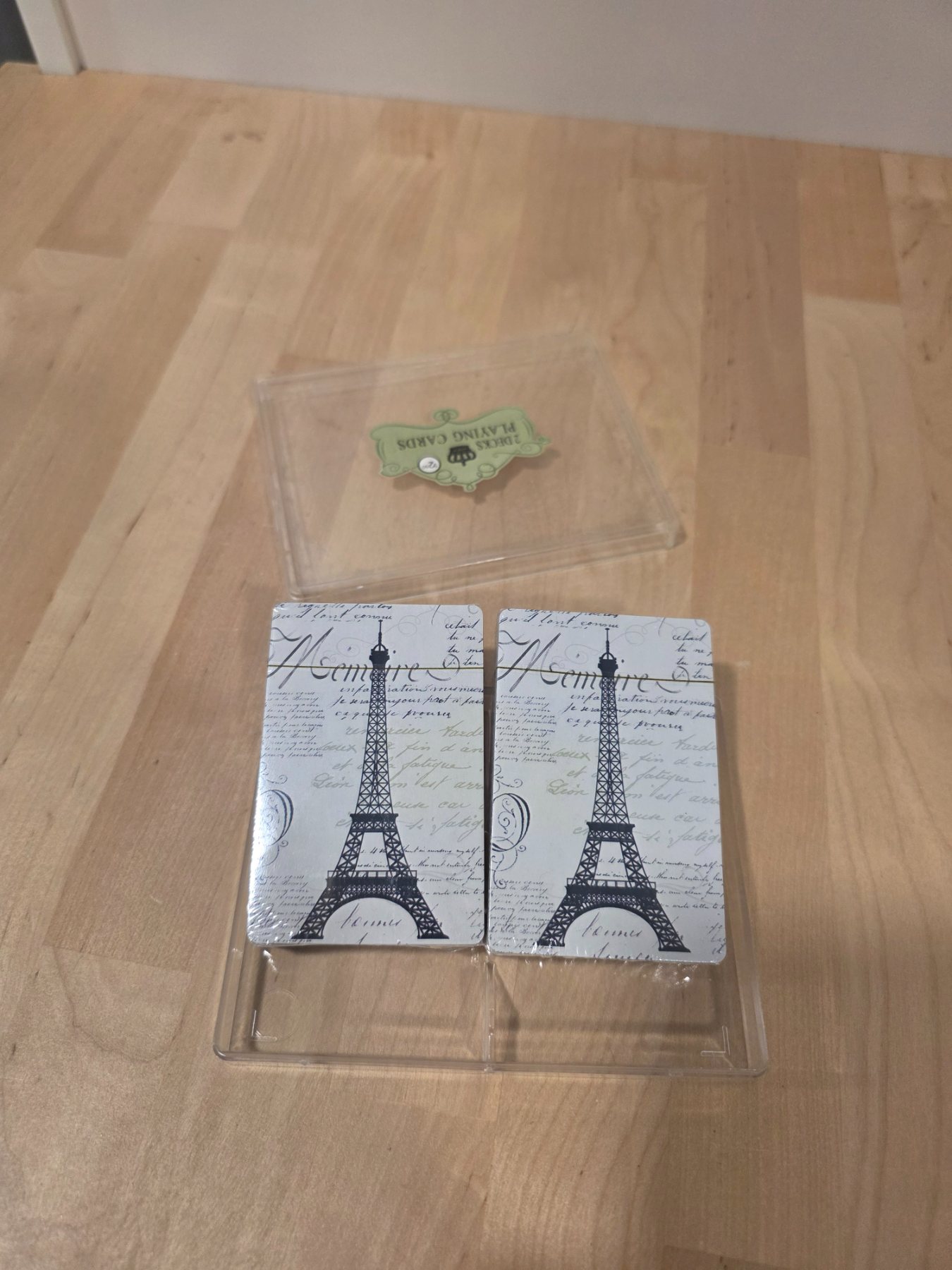 Paris Eiffel Tower 2 Deck Playing Cards Set in Clear Storage Case - Image 3