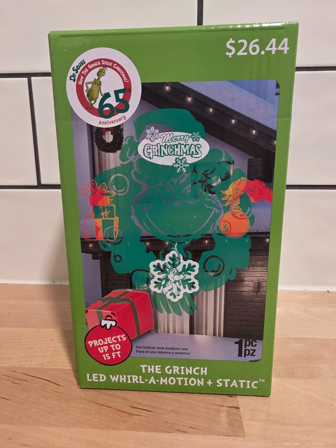 Gemmy The Grinch LED Whirl-A-Motion Static Projection Light Multicolor