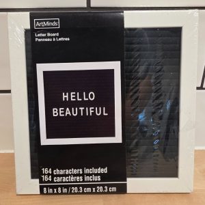 ArtMinds 8x8 Black Felt Letter Board White Frame 164 Characters