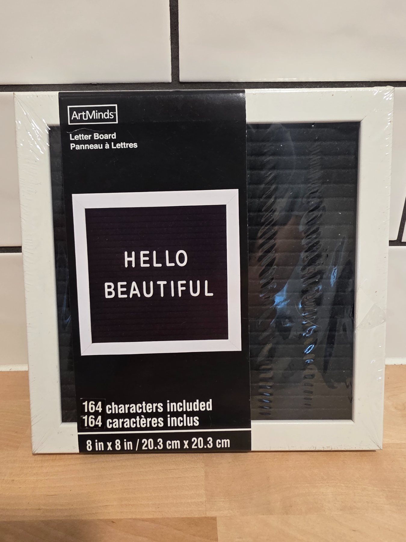 ArtMinds 8x8 Black Felt Letter Board White Frame 164 Characters