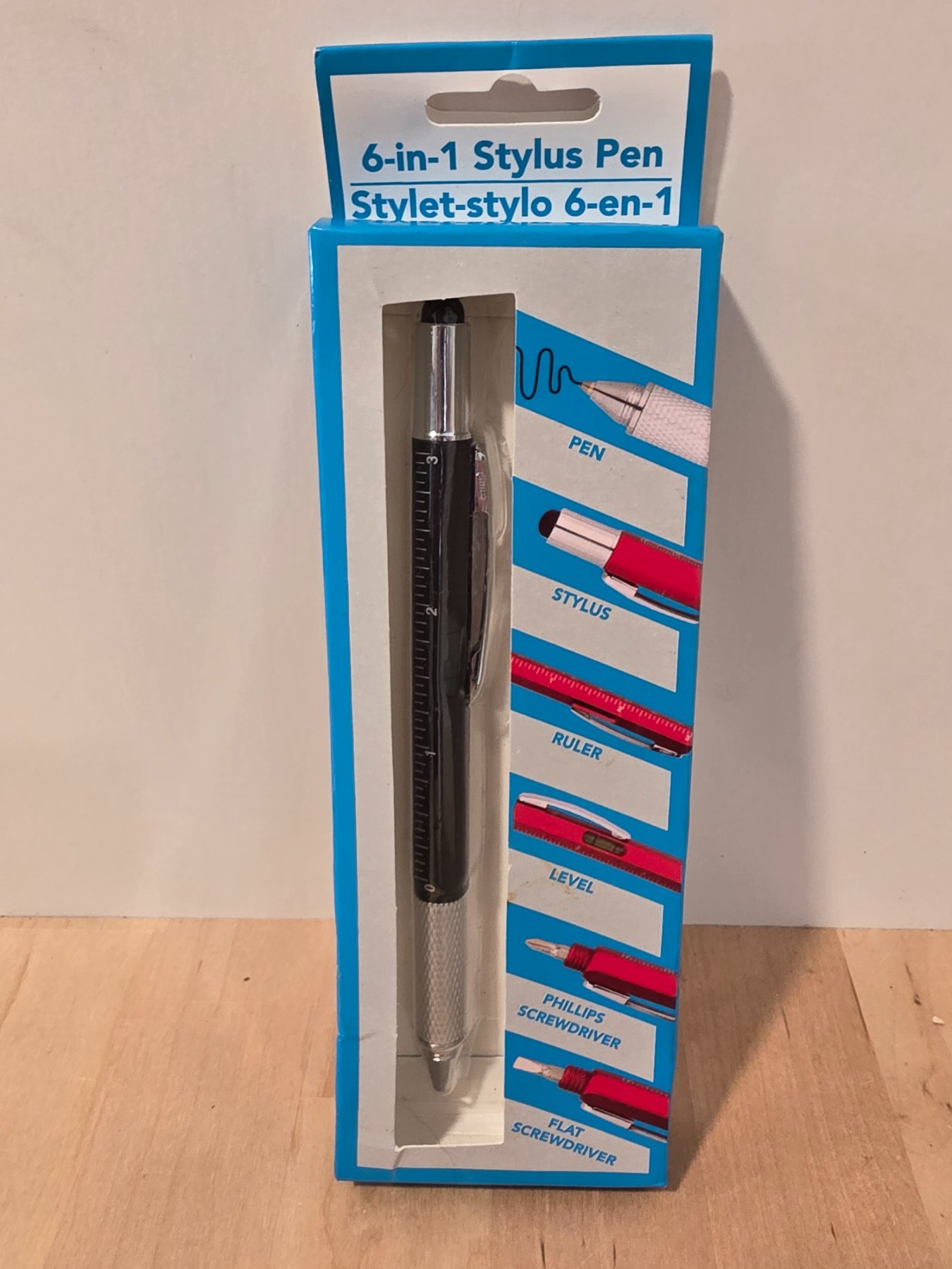 Greenbrier 6-in-1 Stylus Pen Black Ink Ruler Level Screwdrivers