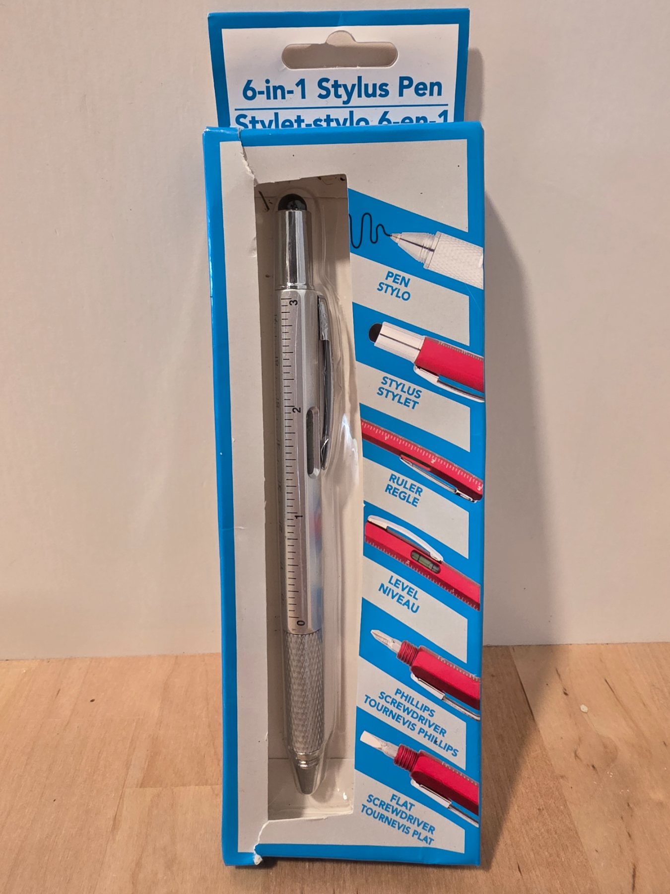 Greenbrier 6-in-1 Stylus Pen Ruler Level Phillips Flat Screwdriver