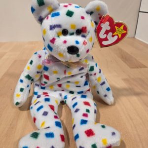 Ty Beanie Babies Ty 2K Bear 2000 Y2K White Confetti Plush w/ Tags