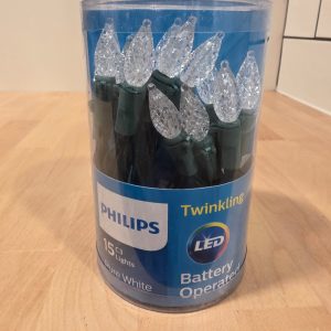 Philips 15 C3 Pure White Twinkling LED Battery Operated String Lights