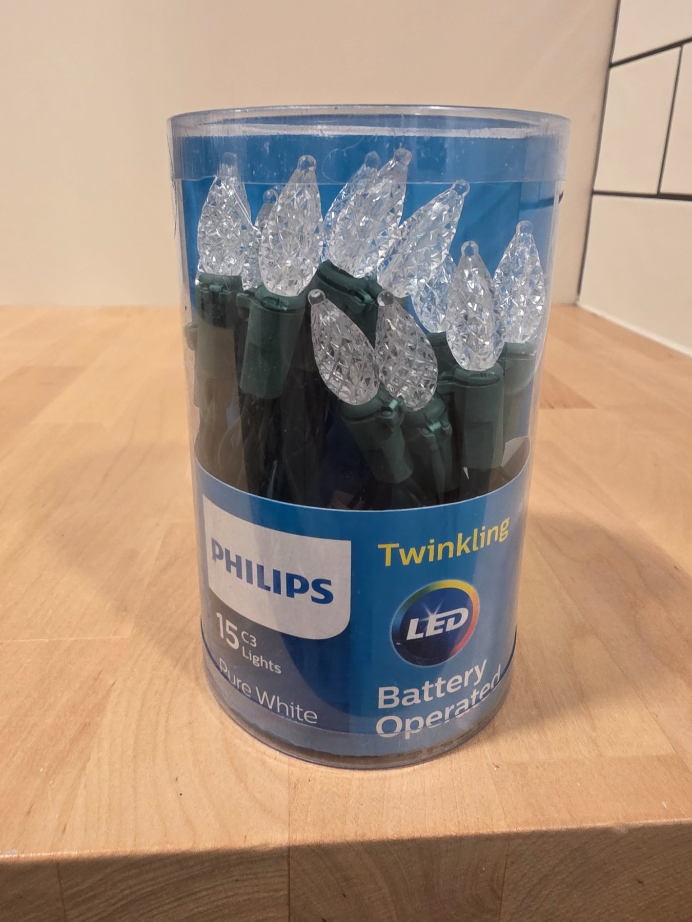 Philips 15 C3 Pure White Twinkling LED Battery Operated String Lights