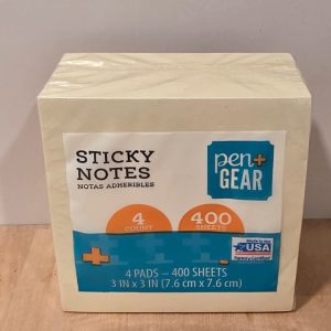 Pen+Gear Sticky Notes 4 Pads 400 Sheets 3 x 3 Inch Yellow