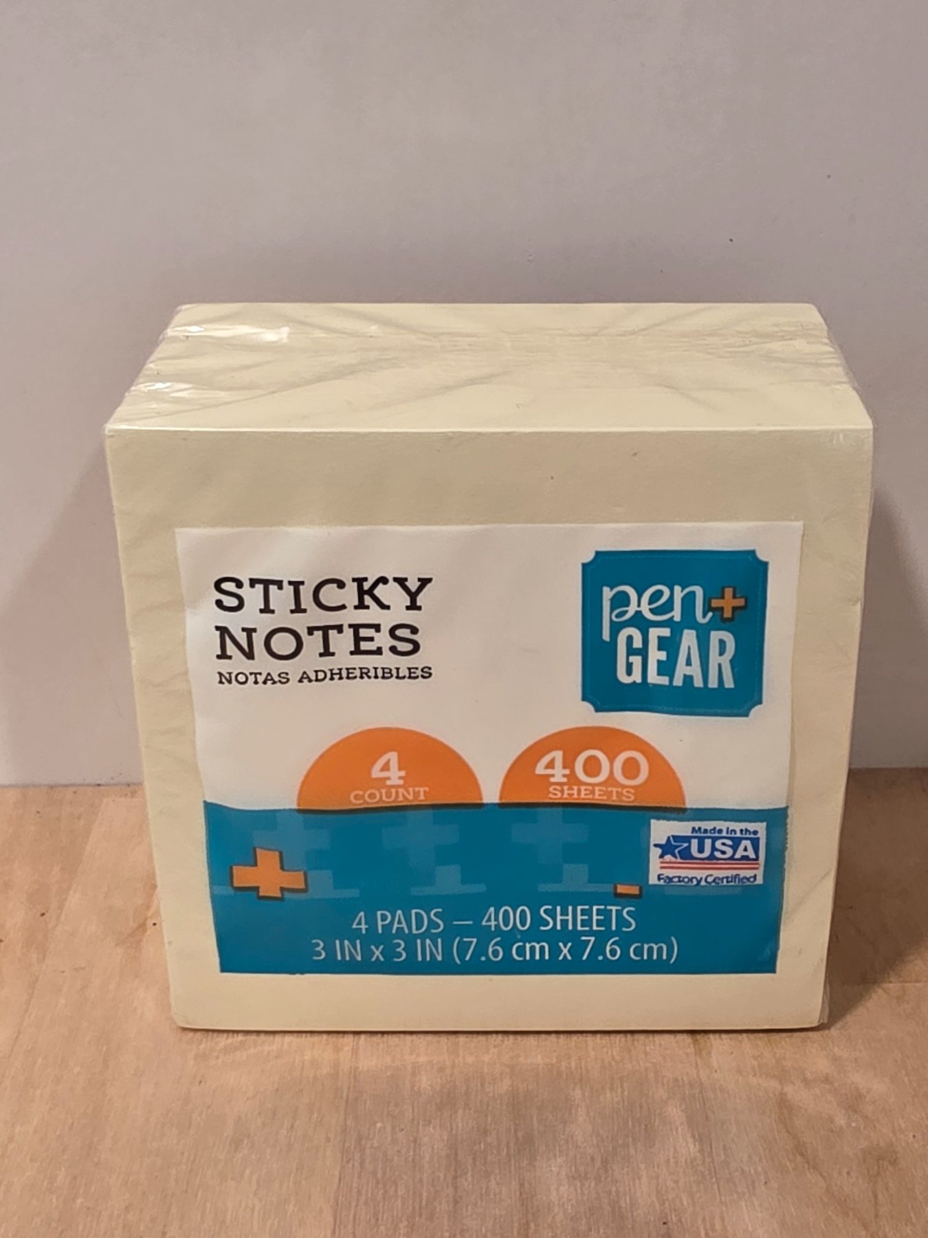Pen+Gear Sticky Notes 4 Pads 400 Sheets 3 x 3 Inch Yellow