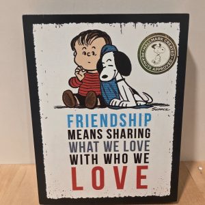Hallmark Peanuts Snoopy Linus Friendship Means Sharing Wall Plaque