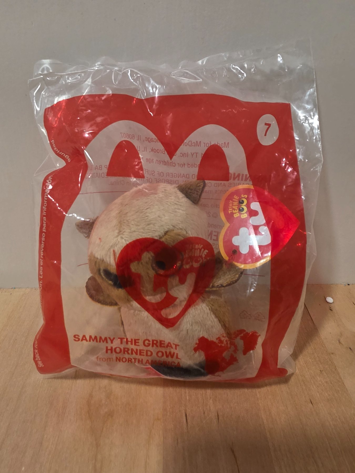 2021 McDonald's Ty Teenie Beanie Boos #7 Sammy Great Horned Owl