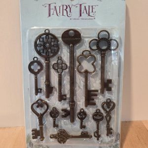 Fairy Tale by Bead Treasures 12pc Antique Bronze Key Charms