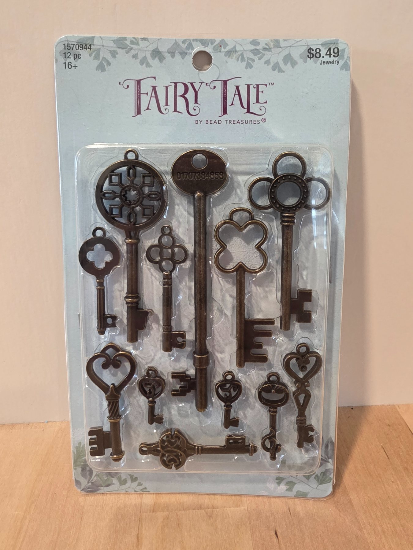 Fairy Tale by Bead Treasures 12pc Antique Bronze Key Charms