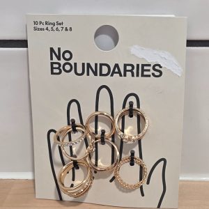 No Boundaries Gold Tone 10 Piece Ring Set Sizes 4 5 6 7 8
