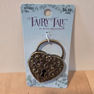 Fairy Tale Bead Treasures Antique Bronze Magnetic Heart Lock Jewelry
