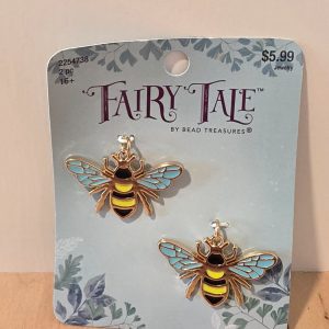 Fairy Tale by Bead Treasures Bumblebee Charms 2 Pc Gold Tone Enamel