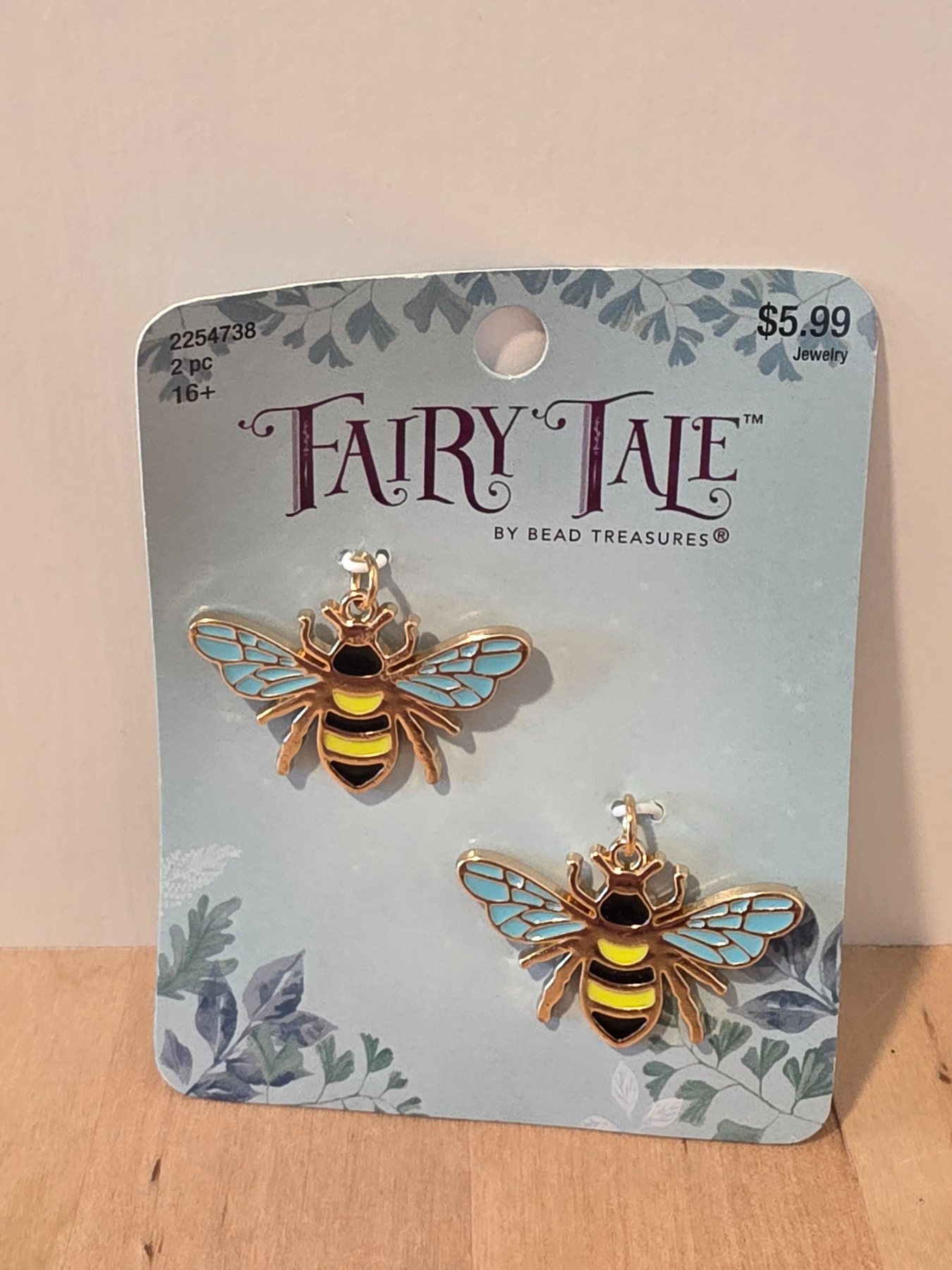 Fairy Tale by Bead Treasures Bumblebee Charms 2 Pc Gold Tone Enamel
