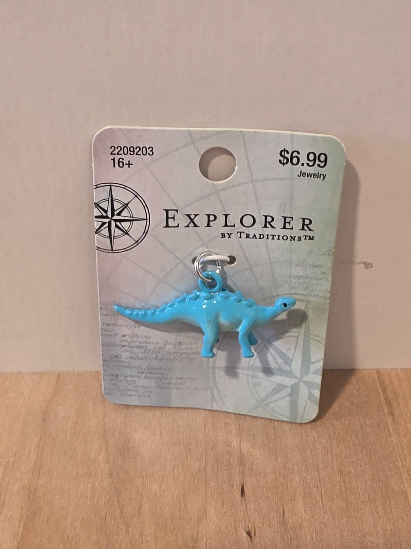 Explorer by Traditions Blue Stegosaurus Dinosaur Pendant Charm 2209203
