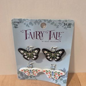 Fairy Tale by Bead Treasures 4 Pc Floral Butterfly Charms