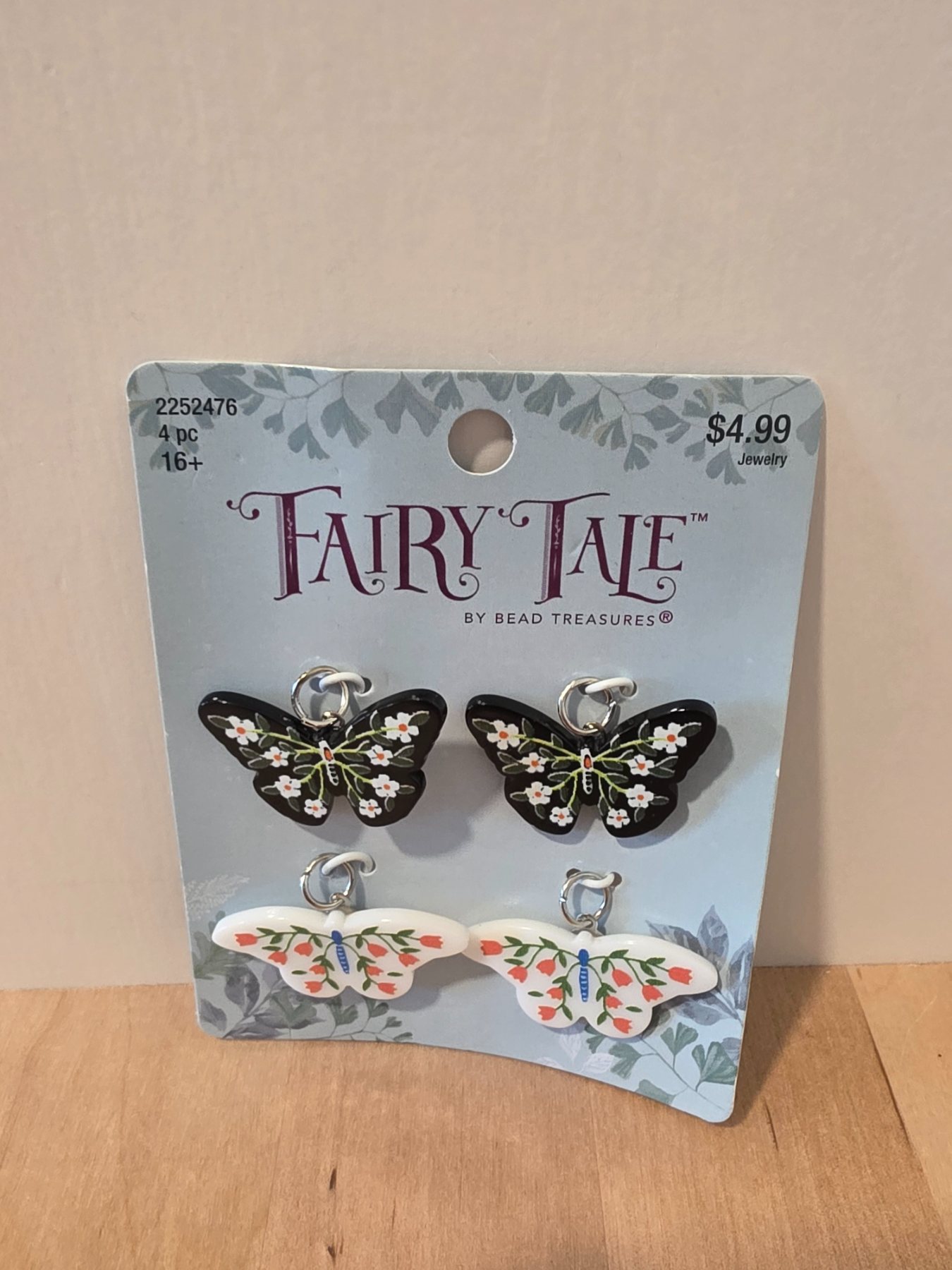 Fairy Tale by Bead Treasures 4 Pc Floral Butterfly Charms
