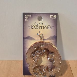 Traditions Plated Agate Window Pendant Gold Tone 1629302